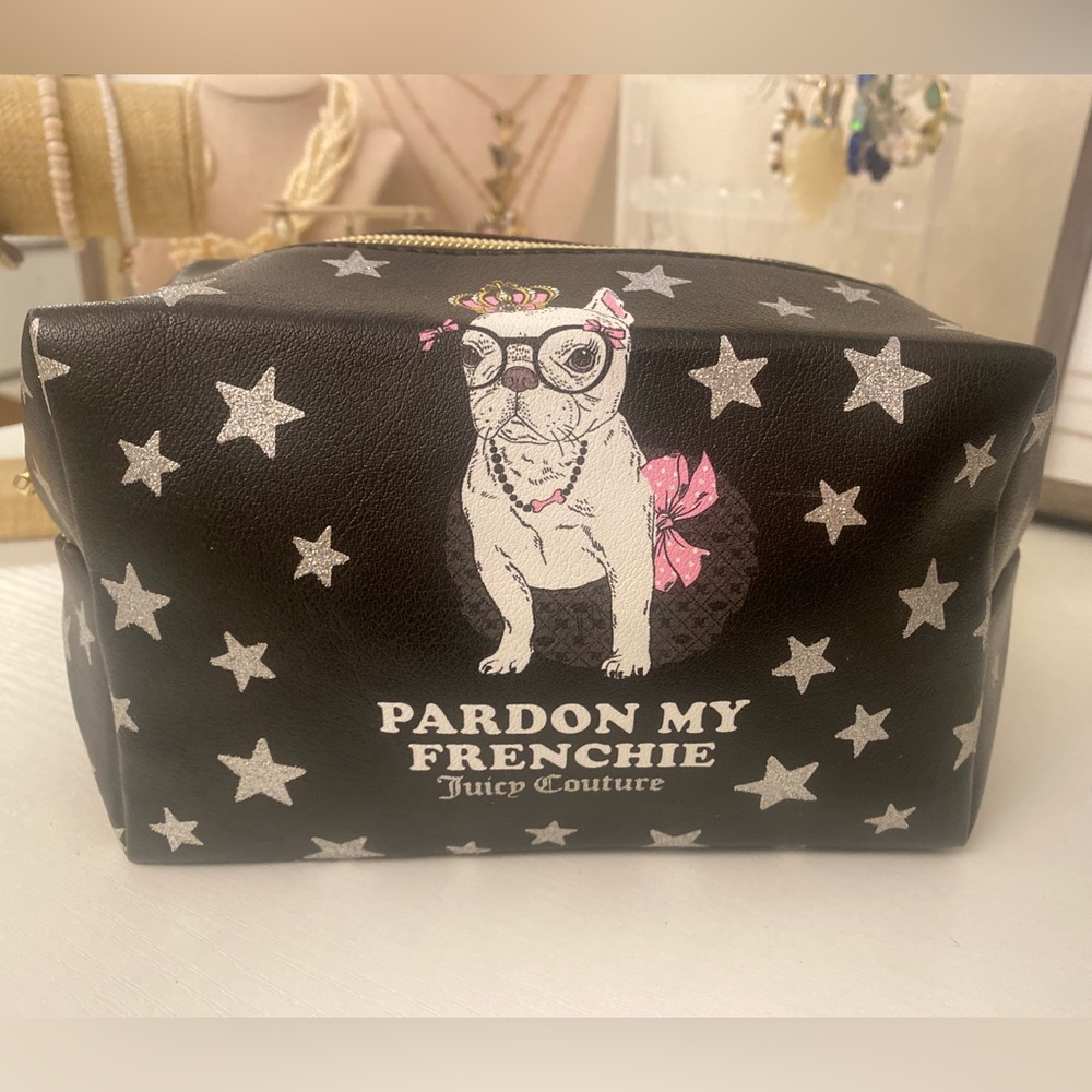 Pardon my Frenchie Juicy Couture pencil pouch or make up bag